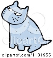 Cartoon Of A Blue Kitty Cat 4 Royalty Free Vector Clipart