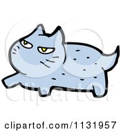 Cartoon Of A Blue Kitty Cat 5 Royalty Free Vector Clipart