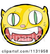 Cartoon Of A Ginger Kitty Cat Face 1 Royalty Free Vector Clipart by lineartestpilot