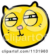 Cartoon Of A Ginger Kitty Cat Face 3 Royalty Free Vector Clipart by lineartestpilot