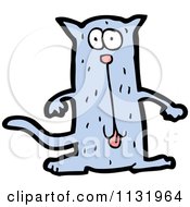 Cartoon Of A Blue Cat Royalty Free Vector Clipart