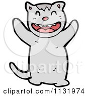 Cartoon Of A Gray Cat Royalty Free Vector Clipart