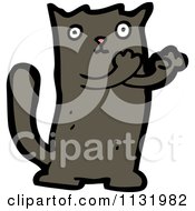 Cartoon Of A Black Cat Royalty Free Vector Clipart by lineartestpilot