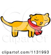 Poster, Art Print Of Ginger Kitty Cat In A Scarf