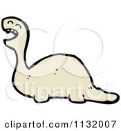 Cartoon Of A Beige Dinosaur Royalty Free Vector Clipart