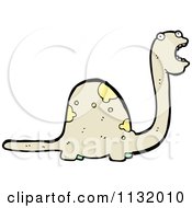 Cartoon Of A Beige Dinosaur Royalty Free Vector Clipart
