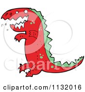 Cartoon Of A Drooling Red T Rex Dinosaur Royalty Free Vector Clipart