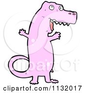 Cartoon Of A Pink T Rex Dinosaur 1 Royalty Free Vector Clipart by lineartestpilot