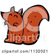 Cartoon Of A Brown Squirrel Royalty Free Vector Clipart