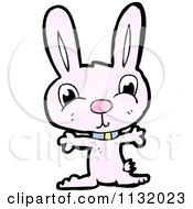 Cartoon Of A Pink Bunny Rabbit 2 Royalty Free Vector Clipart by lineartestpilot