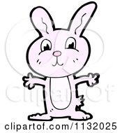 Cartoon Of A Pink Bunny Rabbit 1 Royalty Free Vector Clipart