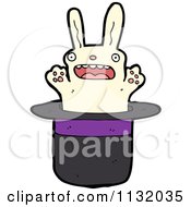 Cartoon Of A Magic Trick Rabbit In A Hat 4 Royalty Free Vector Clipart