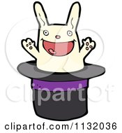 Cartoon Of A Magic Trick Rabbit In A Hat 5 Royalty Free Vector Clipart