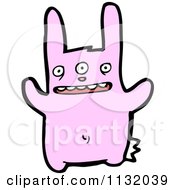 Cartoon Of A Pink Rabbit Royalty Free Vector Clipart