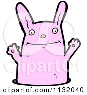 Cartoon Of A Pink Rabbit Royalty Free Vector Clipart