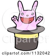 Cartoon Of A Magic Trick Rabbit In A Hat 2 Royalty Free Vector Clipart