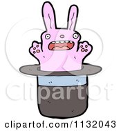 Cartoon Of A Magic Trick Rabbit In A Hat 1 Royalty Free Vector Clipart