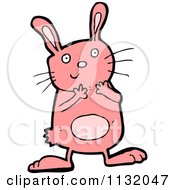 Cartoon Of A Pink Rabbit Royalty Free Vector Clipart