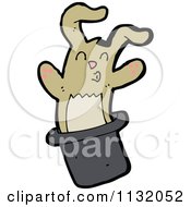 Cartoon Of A Rabbit In A Magic Hat 1 Royalty Free Vector Clipart