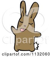 Cartoon Of A Brown Rabbit Royalty Free Vector Clipart