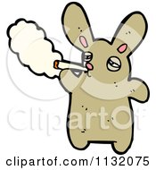 Poster, Art Print Of Brown Bunny Smoking