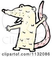 Cartoon Of A White Rat 2 Royalty Free Vector Clipart by lineartestpilot