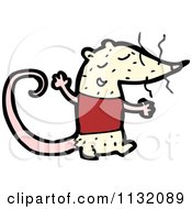 Cartoon Of A White Rat 5 Royalty Free Vector Clipart