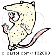 Cartoon Of A White Rat 1 Royalty Free Vector Clipart by lineartestpilot