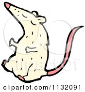 Cartoon Of A White Rat 6 Royalty Free Vector Clipart by lineartestpilot