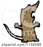 Cartoon Of A Brown Rat Royalty Free Vector Clipart by lineartestpilot