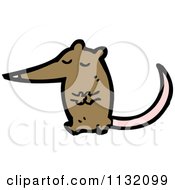 Cartoon Of A Brown Rat Royalty Free Vector Clipart