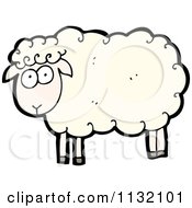 Cartoon Of A White Sheep Royalty Free Vector Clipart by lineartestpilot #COLLC1132101-0180