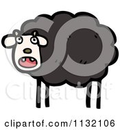 Cartoon Of A Black Sheep Royalty Free Vector Clipart by lineartestpilot