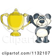 Poster, Art Print Of Successful Panda Holding A Trophy
