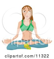 Young Hippy Woman Seated In The Lotus Yoga Position