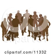Group Of Silhouetted People Clipart Illustration