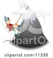 Poster, Art Print Of Male Mountain Climber Climbing A Snow Capped Mountain