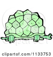Cartoon Of A Green Tortoise Royalty Free Vector Clipart
