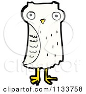 Cartoon Of A White Owl 7 Royalty Free Vector Clipart by lineartestpilot