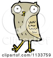 Cartoon Of A Brown Owl 1 Royalty Free Vector Clipart
