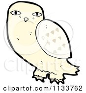 Cartoon Of A White Owl 2 Royalty Free Vector Clipart
