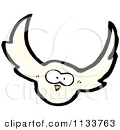 Cartoon Of A White Owl 3 Royalty Free Vector Clipart