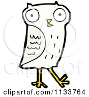 Cartoon Of A White Owl 4 Royalty Free Vector Clipart