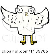 Cartoon Of A White Owl 5 Royalty Free Vector Clipart