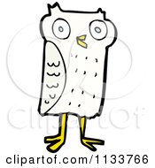 Cartoon Of A White Owl 6 Royalty Free Vector Clipart