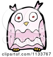 Cartoon Of A Pink Owl 3 Royalty Free Vector Clipart