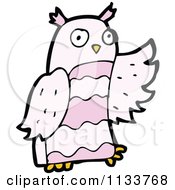 Cartoon Of A Pink Owl 4 Royalty Free Vector Clipart