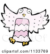 Cartoon Of A Pink Owl 1 Royalty Free Vector Clipart