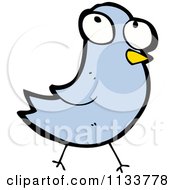 Cartoon Of A Blue Bird Royalty Free Vector Clipart