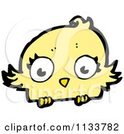 Cartoon Of A Yelow Chick Royalty Free Vector Clipart